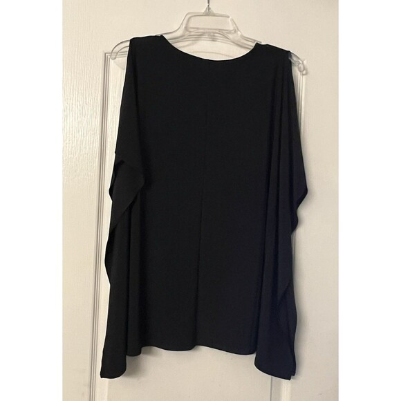 Express Women’s Relaxed Crew Neck Draped Sleeve Tee Size M Black - Picture 1 of 3